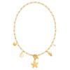 Biuwos Gold Summer Charm Necklace for Women Starfish Seashell Necklace