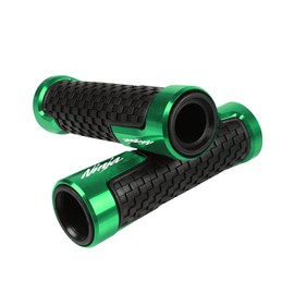 R QIANKONG CNC Aluminum Non-Slip Anti Vibration Motorcycle Handlebar Grips for Ninja 400 250R 300R 250 650 1000SX Green