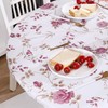 Round Vinyl Fitted Tablecloth with Flannel Backing Elastic Edge Design