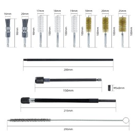 CCLIFE CCLIFE Injektorsitz- und Schacht-Reinigungs-Satz 19tlg Injektor Reinigungsset mit Stahldraht B1rsten, Nylon B1rsten