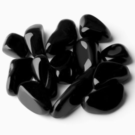 QINJIEJIE Black Obsidian Healing Crystals Bulk Set Tumbled Crystal Stones Polished Gem Reiki Vase Meditation Home Decor Valentine's Day Gifts for Women DIY 0.45 Lbs