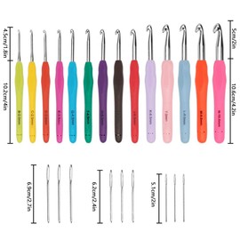 Epda Shop 14 Knitting Needles Crochet Set, Knitting Needles, Lace Needles, Jumbo Crochet, Stitch Marker, Crafts, Knitting, Yarn, DIY Tools, Accessories Included, Sweater/Hat/Knit, Basic Introduction Kit with Case