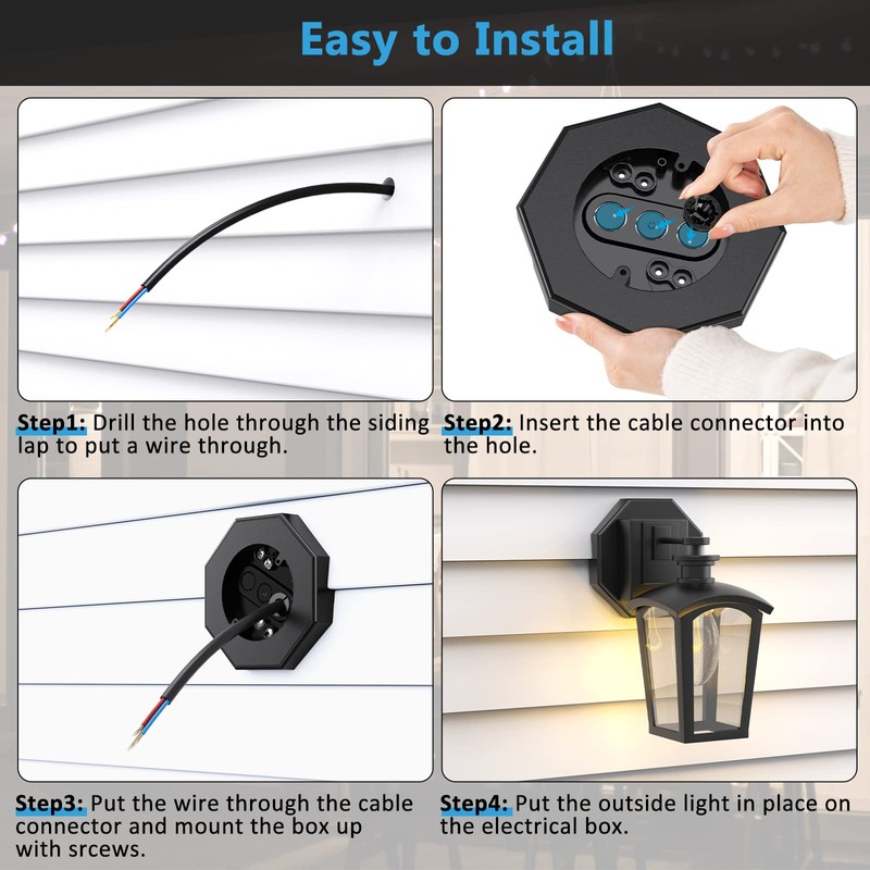 Siding Mounting Block, Siding Mounting Kit with Built-in Electrical Box,