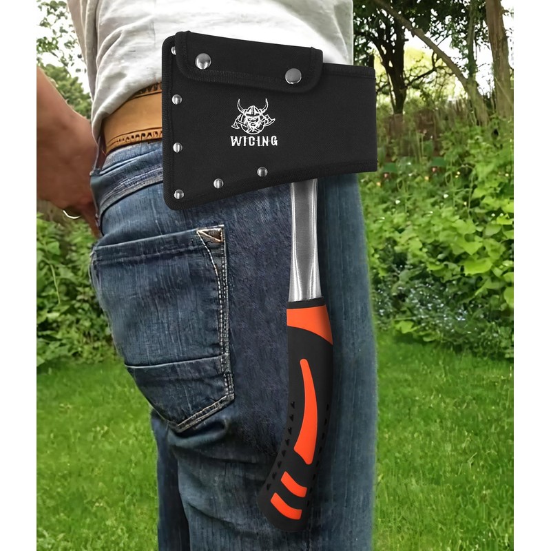 WICING 13.8" Hatchet, Camping Axe 1065 High Manganese Steel &