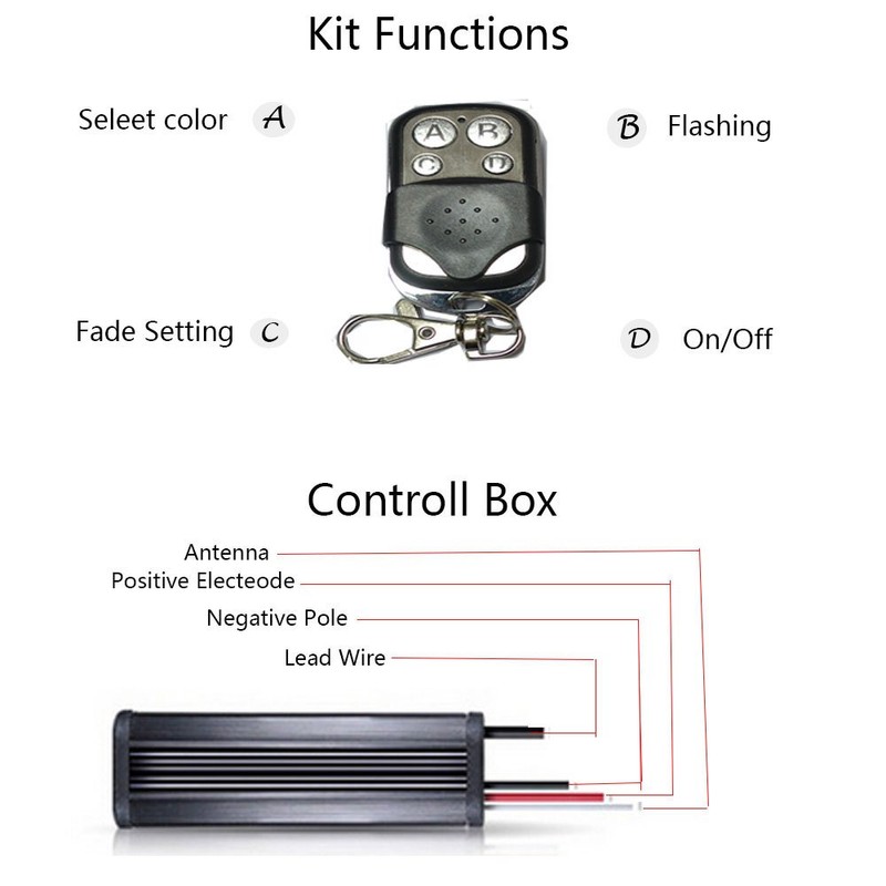 Kingshowstar 4 Key LED RGB Controller for LED Motorcycle Car