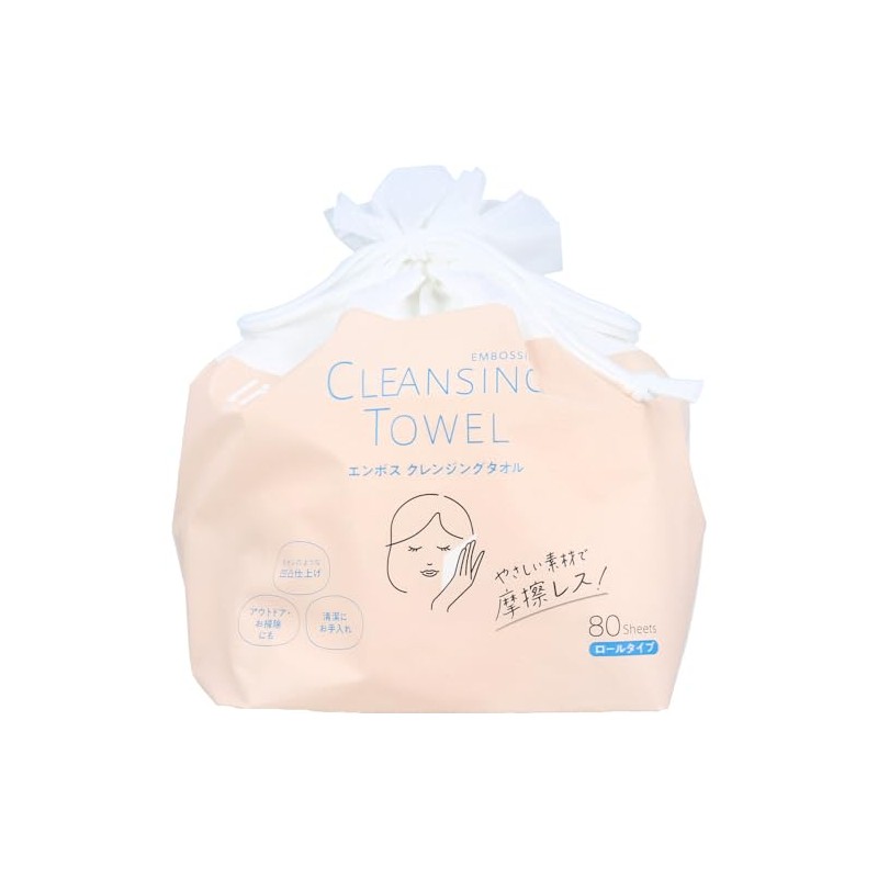 Life Embossing Cleansing Towel, Roll Type, 80 Sheets