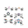 Mikinona 6pcs Crystal Face Stickers Acrylic Diamond Rhinestone Stickers for