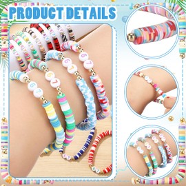 Hinly 24 Pcs Six Seven Bracelets Gifts Bulk Funny 6 7 Birthday Party Favors 6 7 Meme Clay Beaded Bracelets Jewelry for Teens Adults Friends Classroom School Decor Birthday Party Favors