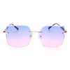 Ever Bloom Women's Rectangular Sunglasses Summer Glasses with Metal Frame,