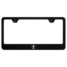 Au-TOMOTIVE GOLD Laser Etched Logo Stainless Steel License Plate Frame for Fleur-De-Lis (Black)