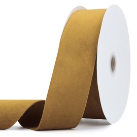Pieaary - Cinta de terciopelo dorado envejecido, 2 pulgadas x 20 yardas, cinta de terciopelo de doble cara para envolver regalos, manualidades hechas a mano, decoración de Navidad y boda (2 pulgadas