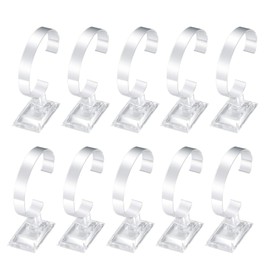 vesaneae 10 Pcs Watch Display Stands, Transparent Acrylic Jewelry Display Stands, Diameter 6.5cm C-Type Bracelet Wristwatch Stand Holder for Home Organizer Store Selling Shows