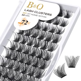 B&Qaugen Lash Clusters B05 D Curl 16 mm DIY Eyelash Extensions 72 Clusters Lashes C D Curl Individual Lashes Eyelash Clusters Extensions DIY (B05,16 mm)