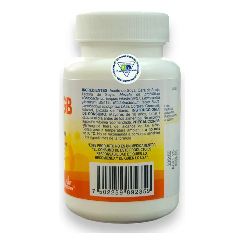 Lactiv Gb 1 Billón De Probióticos C/30 Cáps Naturex