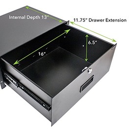 NavePoint NavePoint Server Cabinet Case 19 Inch Rack Mount DJ Locking Lockable Deep Drawer with Key 4U