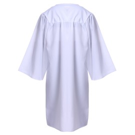 Newrara Matte Graduation Gown Cap Tassel Set (51FF(5'6"-5'8"), White)