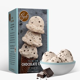 Triple Scoop - Premium Vanilla Choc Chip (2) Ice Cream Mix For Ice Cream Maker. Simple, Easy, Delicious. From Gourmet Mix To Maker in 5 Minutes, Makes 2 Creamy Qrts, Made in USA (2 Pk, Vanilla Choc)