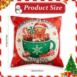 12Pcs Christmas Pillow Covers 18 x 18 inch Xmas Throw Pillow Covers Christmas Home Cushion Cases Decorations Xmas Cushion Case Decorations for Winter Home Bed Sofa Couch Farmhouse Holiday Decor
