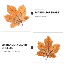 Healifty 6Pcs Sew on Patches Maple Leaves Applique Sewing Badges Cloth Thanksgiving Autumn Leaf Paste Garment Decor for Jeans Hat Clothes Decoration Dress