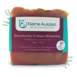 Shower Butter Strawberry Rhubarb, Particularly Rich Soap, Shower Soap, Vegan, High Overgreasing, No Palm Oil, Handmade Natural Soap from Little Auszeit Manufaktur