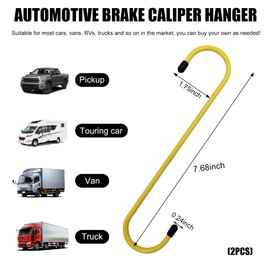 Yourkar 2 PCS Car Brake Caliper Hangers, S Shape Auto Brake Caliper Hook with Rubber Tipped, Brake Caliper Tool for Work on Brake Pads, Axle, Braking, Universal Car Accessories (Yellow)