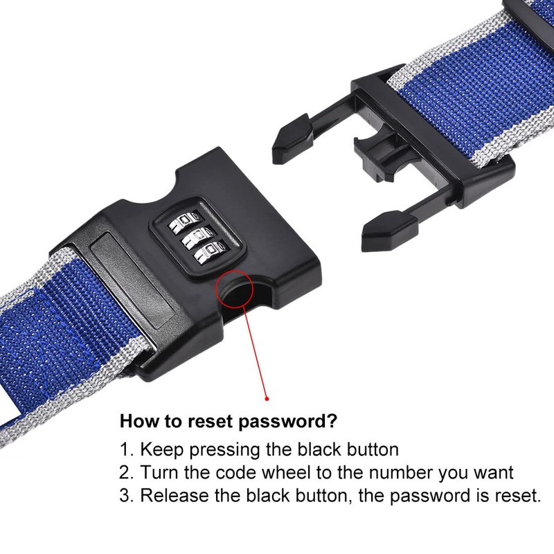 sourcing map Luggage Strap Suitcase Belt with Buckle, Combination Lock,