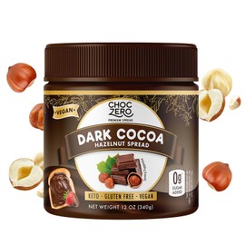 Vegan Cocoa Hazelnut Spread by ChocZero - Keto Friendly, Sugar Free Dessert and Keto Bread Topping -  Low Carb Chocolate (1 jar, 12 oz)