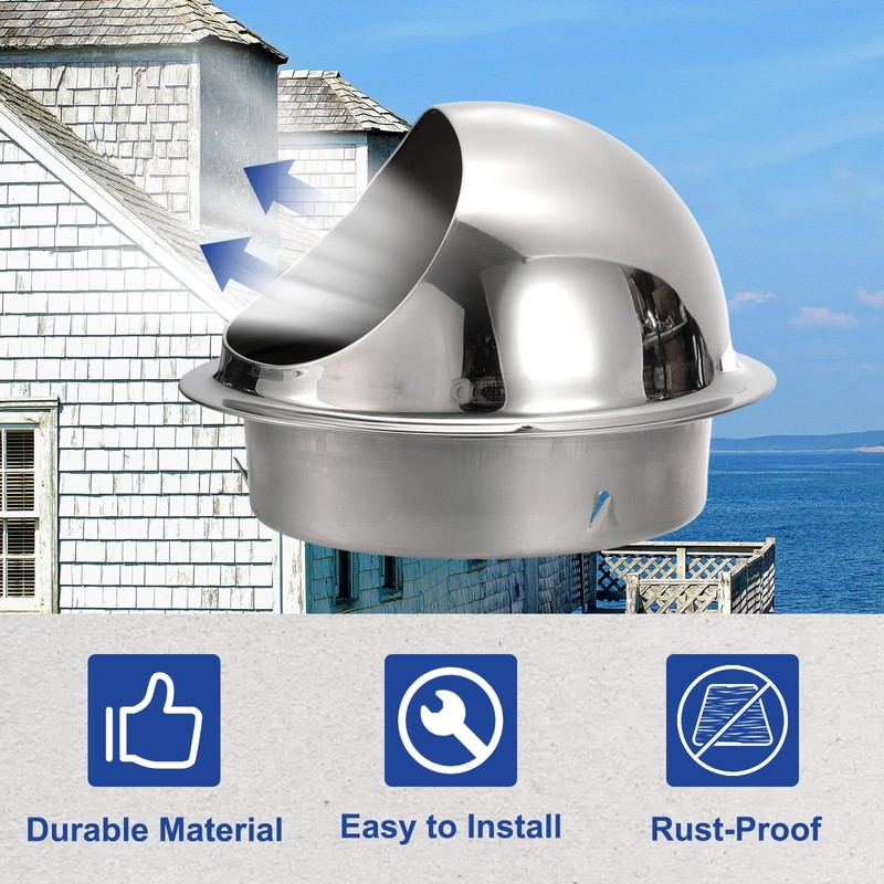 PATIKIL 7 Inch Vent Cover, Stainless Steel Round Dryers Vent