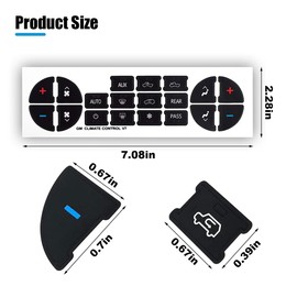 AC Dash Button Repair Kit, AC Dash Switch Label Replacement for Select 07-14 GM Vehicles, Fix Ruined Faded A/C Control Buttons Sticker Decal for Car SUV Van Truck Accessories (3 PCS)