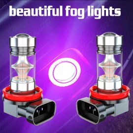 CHUSYYRAY Pink Purple H11/H8 LED Fog Driving Lights DRL Bulbs For Car Auto Accessories