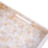 PEMAR 12.2" Square Serving Tray Mother of Pearl Nacre Wood