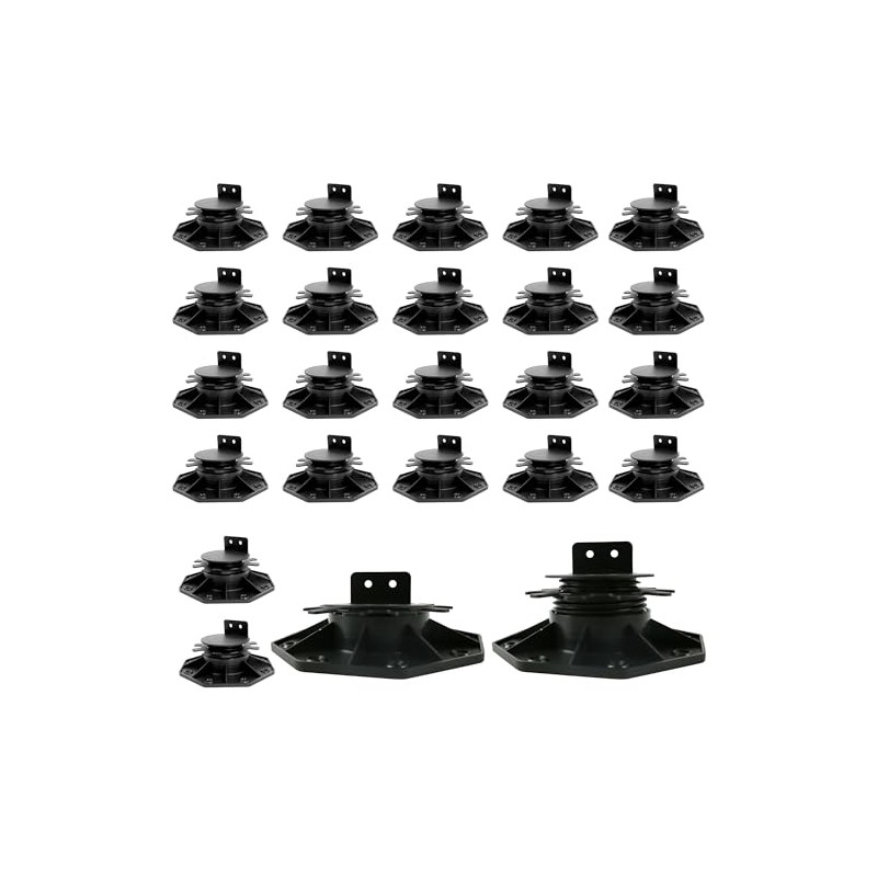 24Pack Adjustable Deck Support Pedestal, Plastic Adjustable Deck Foundation Base,