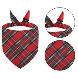 Nereds 3pcs Tartan Dog Christmas Bandanas Pet Dog Kerchief Adjustable Washable Triangle Pets Bandanas for Small Medium Large Dogs Pets