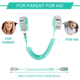 RZMZBY 2.5 m Anti-lost Wrist Belt Lead, Children's Wrist Link Bungee Lead, Baby Children, Safty Anti Lost Walking Children's Lead Wrist for Travel Outdoor Walking