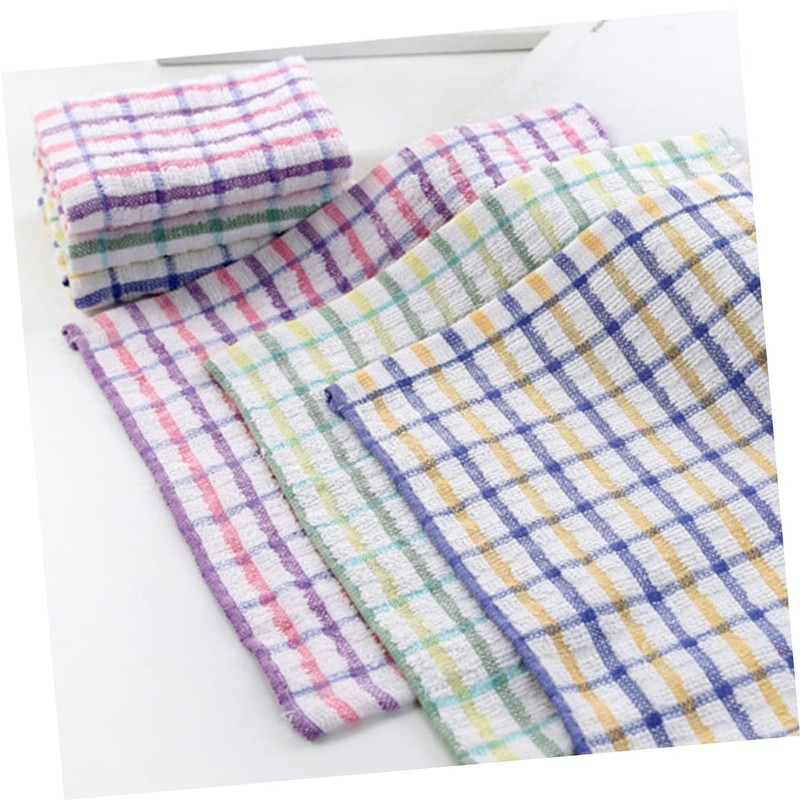 VILLFUL Cotton Yarn Lint- Plaid Dishcloth Non-Stick Kitchen Towel Absorbent