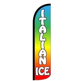 R and R Industries Italian Ice Pack of 1 Flag | 11.5ft x 2.5ft Advertising Italian Ice Flag for Business | Weatherproof Polyester Italian Ice Flag | Outdoor Flag for Business (Mount and Poles are Not Included)