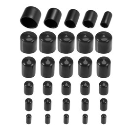 DMiotech 50pcs 1/4" 3/8" 1/2" 3/4" 7/8" ID Black Screw Thread Protectors Rubber End Caps Bolt Covers for Screws Bolts Furniture Pipe