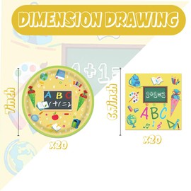 40Pcs Back to School Party Decorations First Day of School Disposable Tableware Plates Napkins Party Supplies Set for 20 Guests
