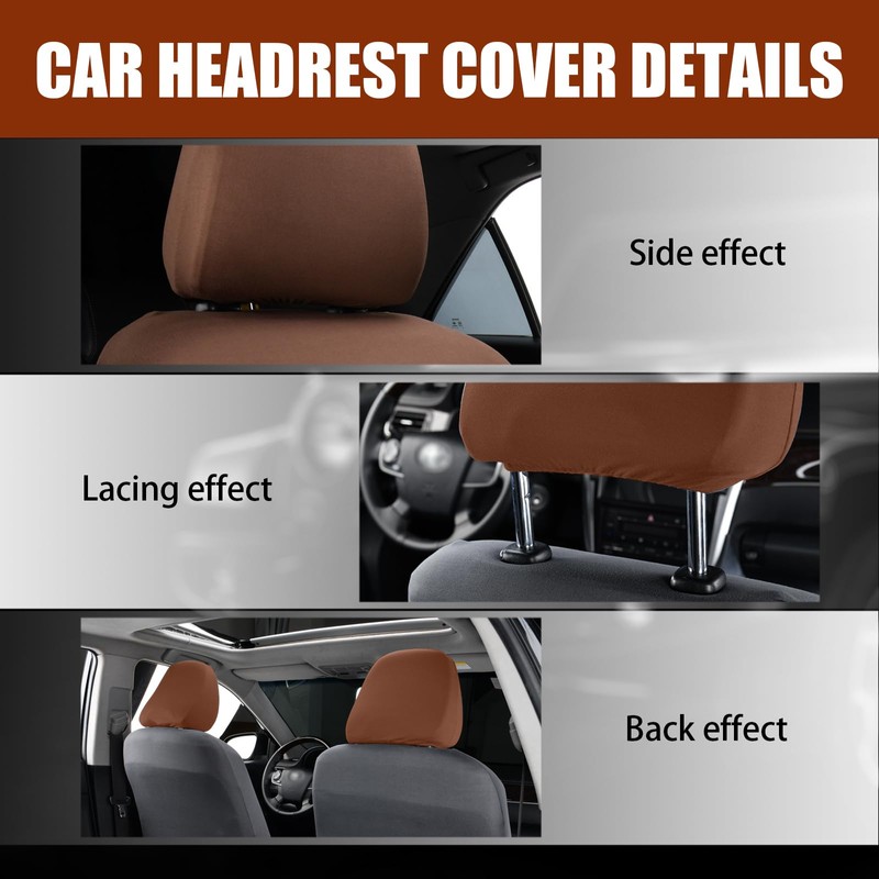 gunhunt Pack-2 Car Headrest Covers, Soft Dust-Proof Protector Covers, Seat