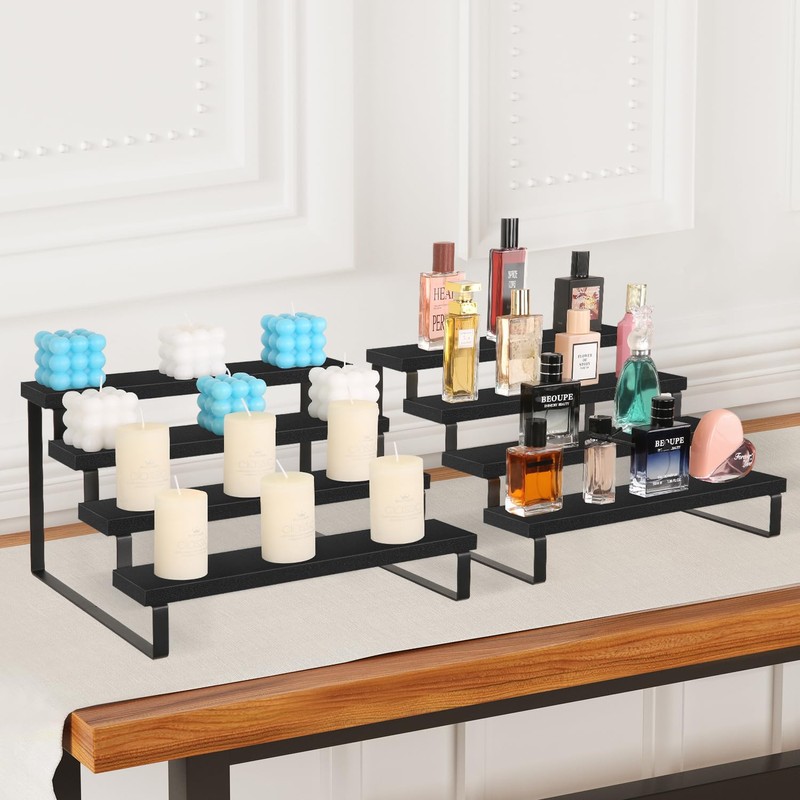 YINMIT Wooden Display Riser Stand, Tiered Perfume and Cologne Organizer