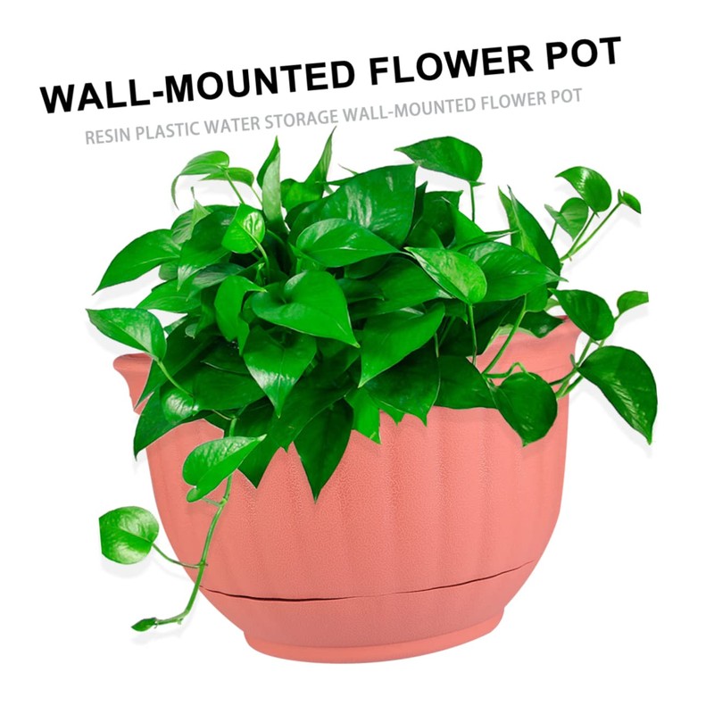 BESPORTBLE Semi-Circular Flower Pot Wall Hanging Imitation Leather Planter Home