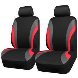 CAR PASS Line Rider Sporty Front Seat Covers,Red Car Seat Covers Two Front Seats Only, Airbag Compatible,Universal Fit Sedans,Cars,Vans,SUV,Truck(Black and Red)