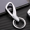 Rockyu Keychain, Men's, Cool Gray, Silver, Black, Carabiner, Hook, Keychain,