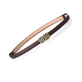 YIWEIYA Womens Faux Leather Skinny Belt (Brown C)