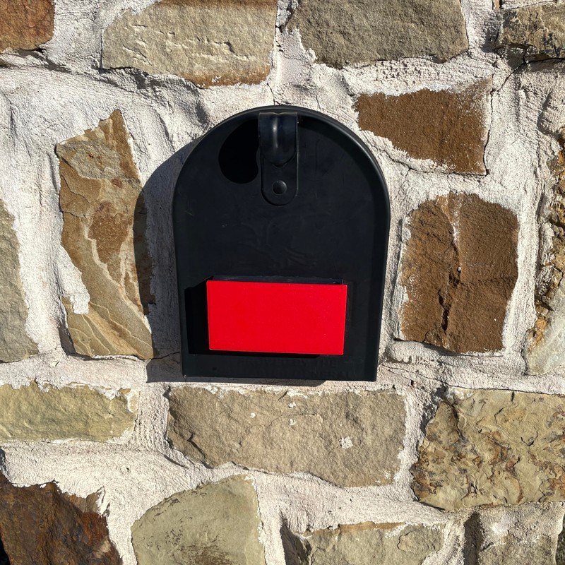 Solid Red Mailbox Flag Front Mount Left or Right Opening