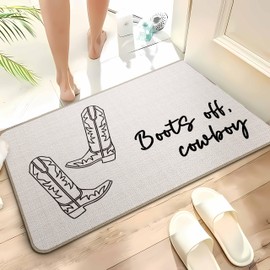 TopXmai Western Boots Off Cowboy Door Mat 17 x 30,Western Welcome Door Mat Outside Entrance Indoor Outdoor,Howdy Door mat,Cowboy Decor for Home Decor,ZH01-DD-085