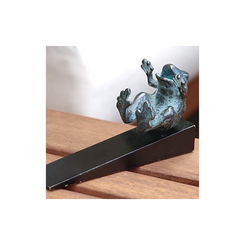 Brass Happy Laughing Frog Doorstop Door Stop Stopper Wedge New