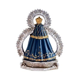 DRW Hand Painted Virgin of the Head Blue Resin 13cm