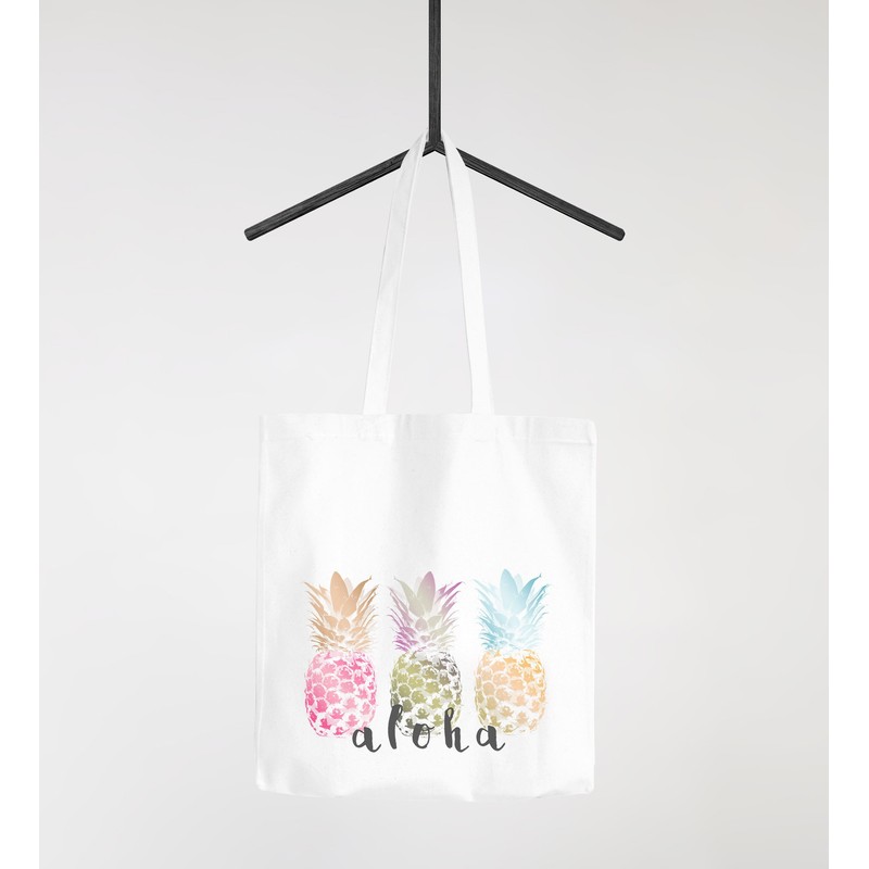 Jute Bag Aloha Ananans Pineapple Summer Cotton Bag Fabric Bag