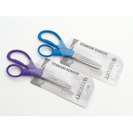 Westcott SET OF 2 PURPLE & BLUE SCISSORS WESTCOTT 7" LONG TITANIUM BONDED